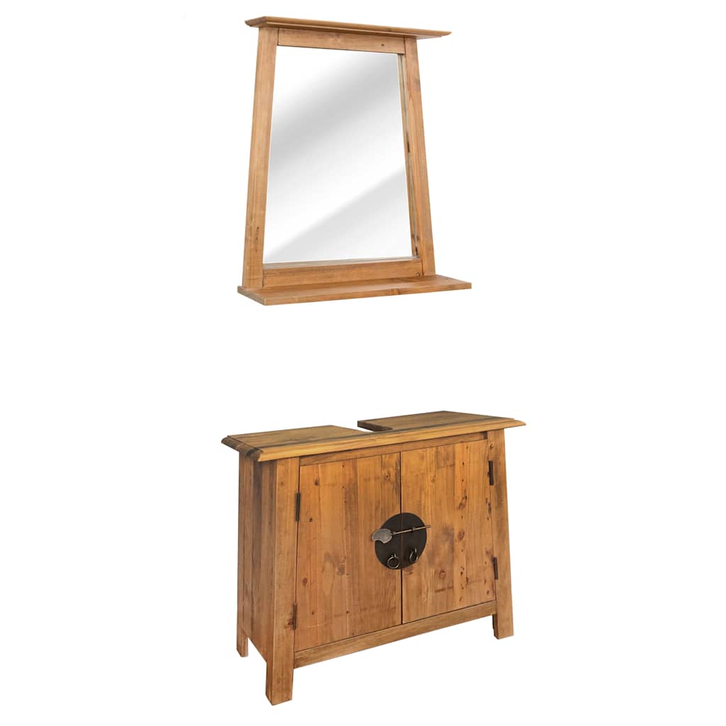 246040 vidaXL Bathroom Furniture Set Solid Pinewood
