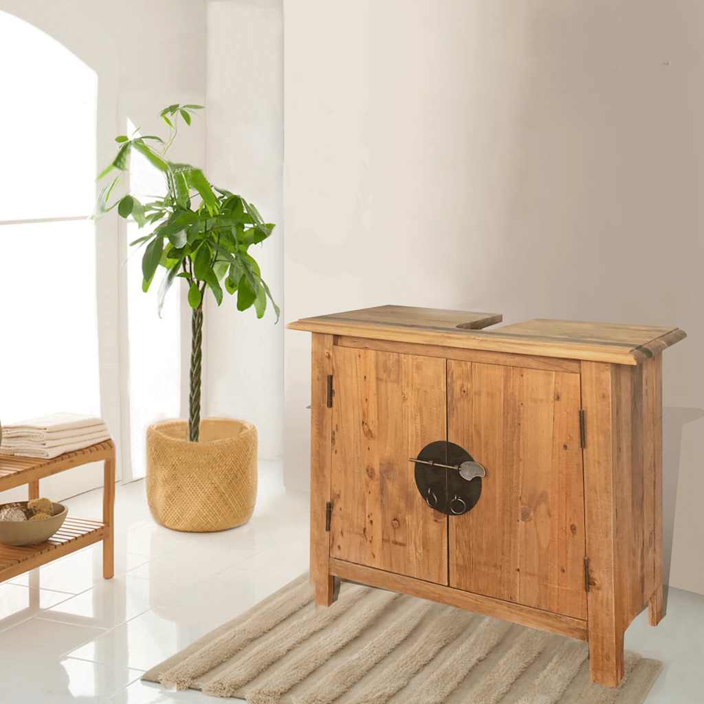 246040 vidaXL Bathroom Furniture Set Solid Pinewood