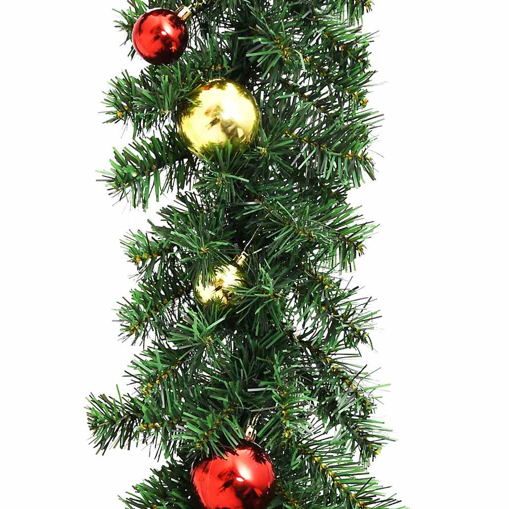 246406 vidaXL Christmas Garland Decorated with Baubles and LED Lights 5 m