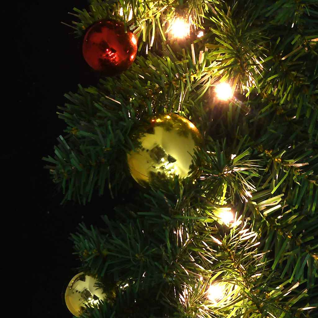 246406 vidaXL Christmas Garland Decorated with Baubles and LED Lights 5 m