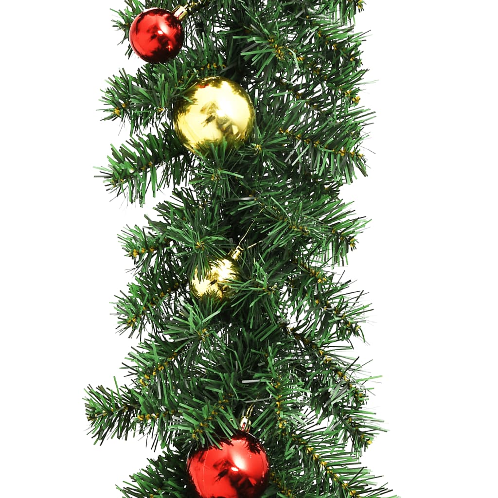 vidaXL Christmas Garland Decorated with Baubles and LED Lights 10 m