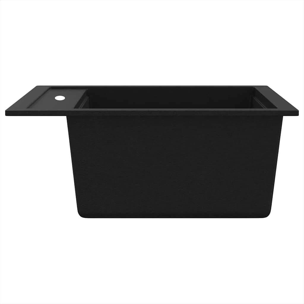 Granite Kitchen Sink Single Basin Black