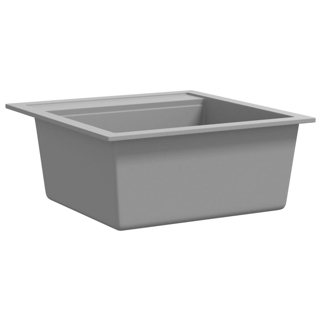 vidaXL Granite Kitchen Sink Single Basin Grey