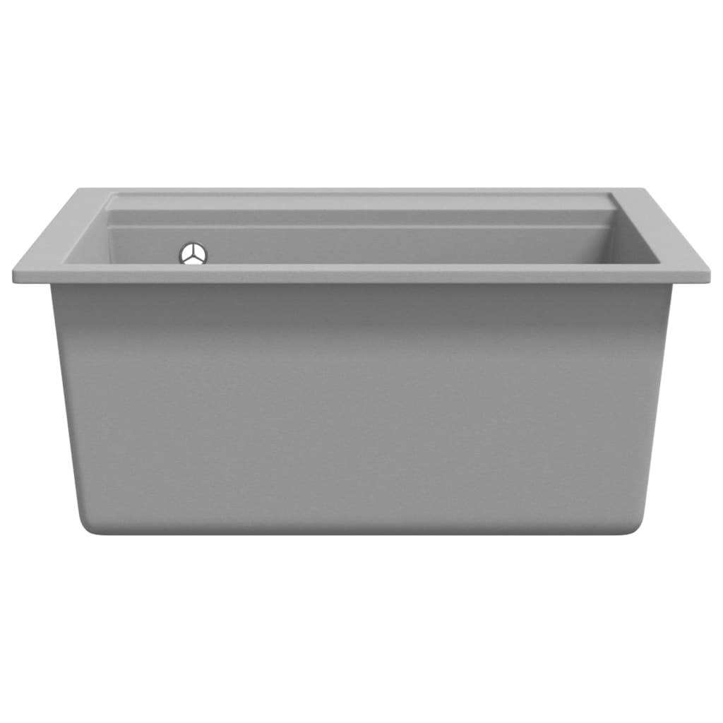 vidaXL Granite Kitchen Sink Single Basin Grey