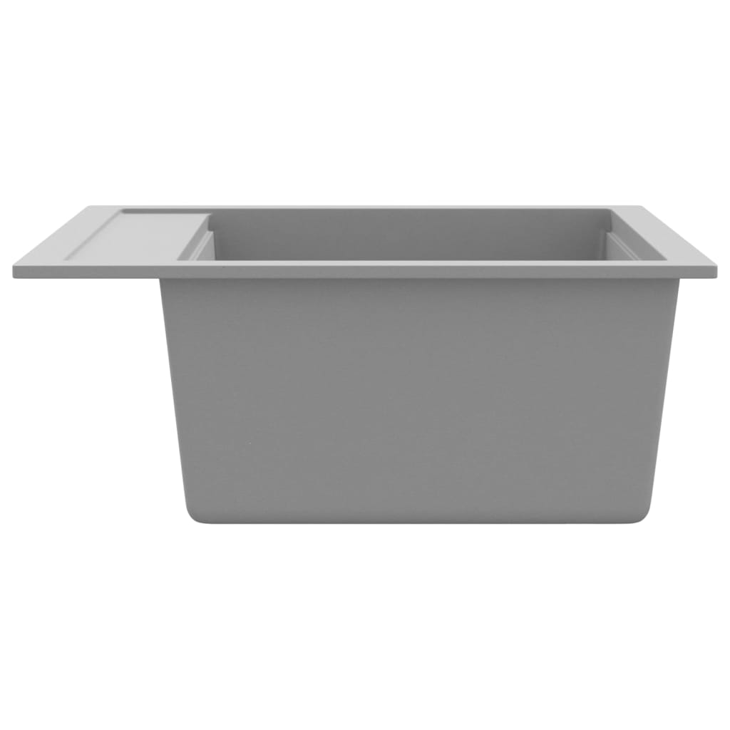 vidaXL Granite Kitchen Sink Single Basin Grey