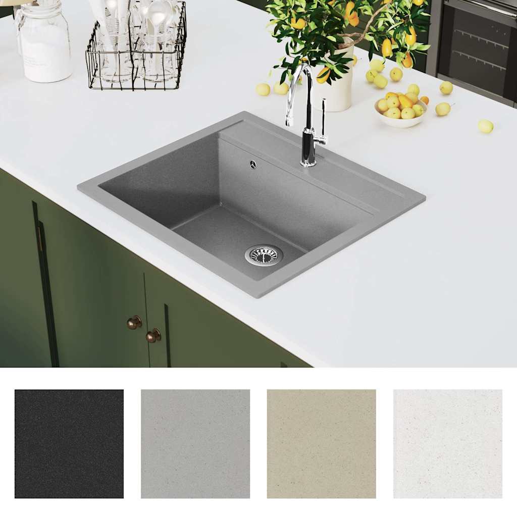 Granite Kitchen Sink Single Basin Grey