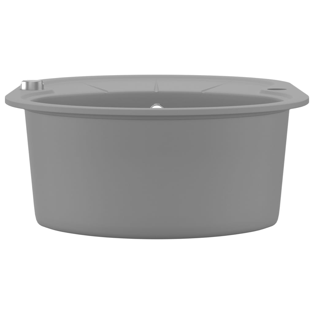 Granite Kitchen Sink Single Basin Oval Grey