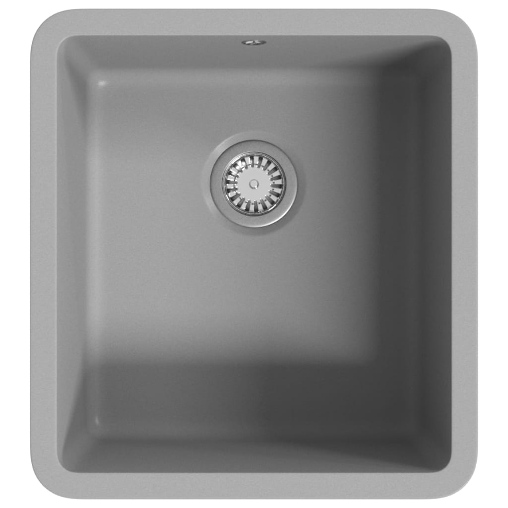 vidaXL Granite Kitchen Sink Single Basin Grey