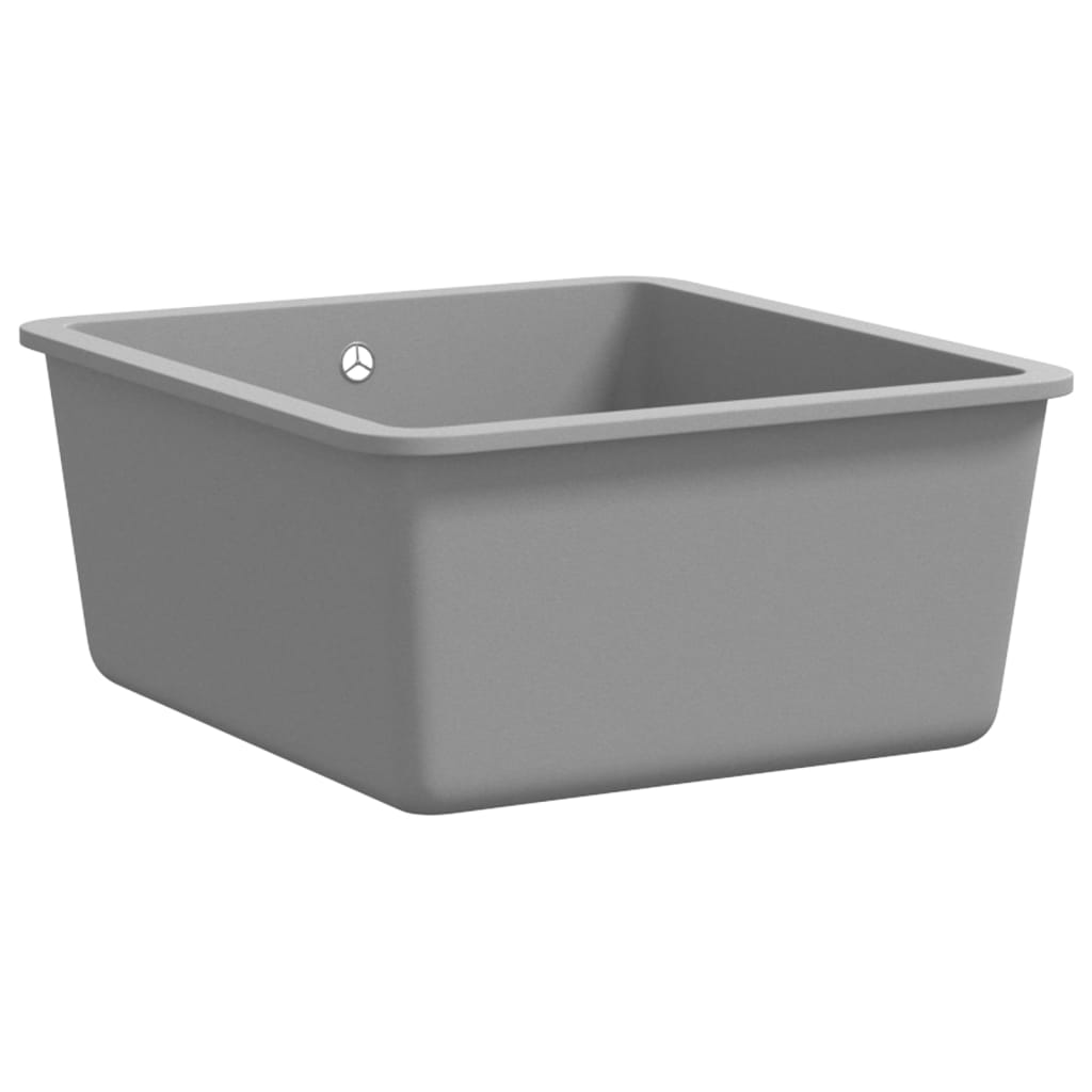 vidaXL Granite Kitchen Sink Single Basin Grey