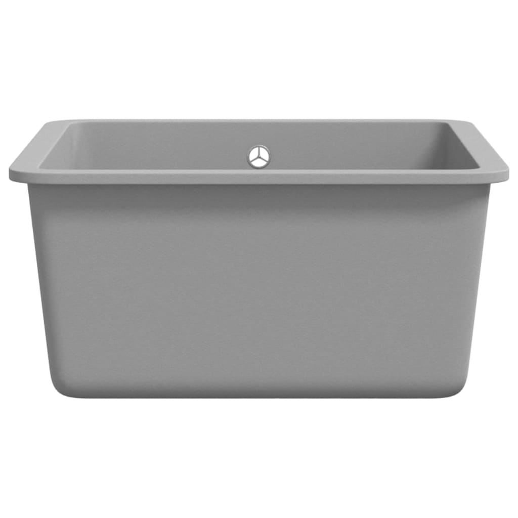 vidaXL Granite Kitchen Sink Single Basin Grey