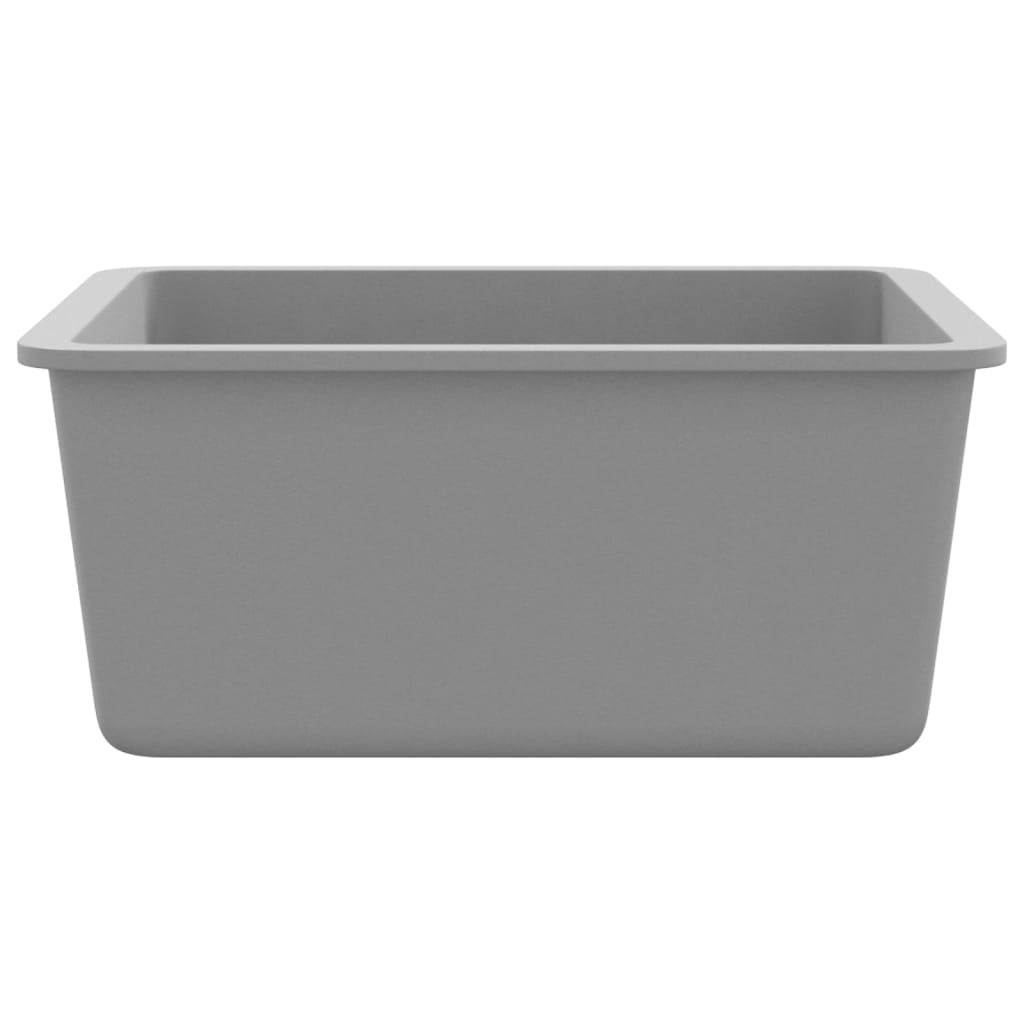 vidaXL Granite Kitchen Sink Single Basin Grey