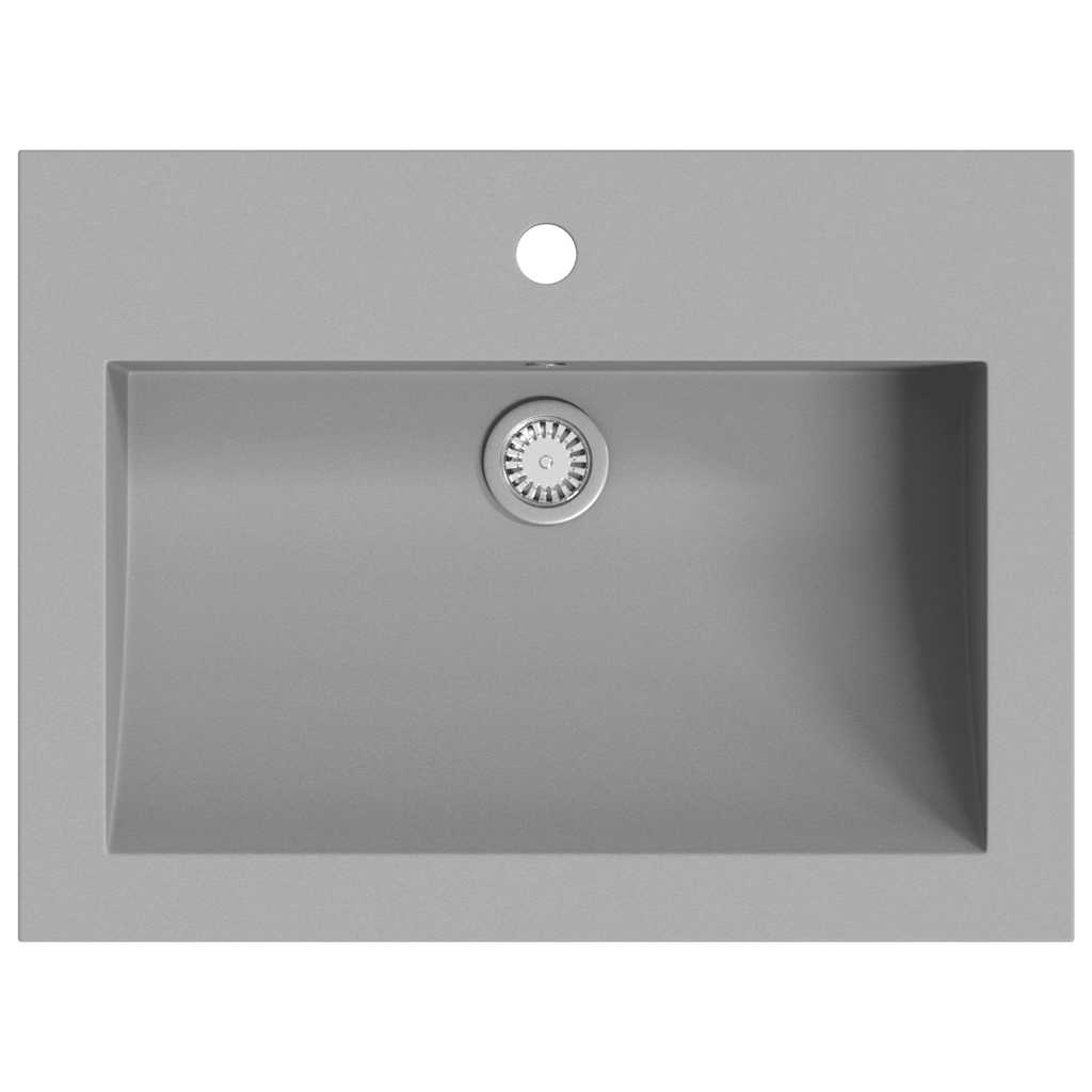 142963 vidaXL Granite Basin 600x450x120 mm Grey