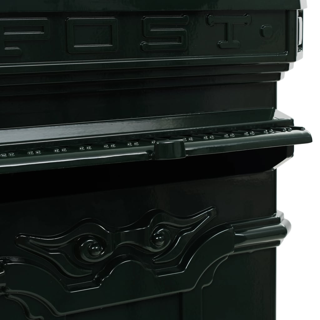 43890 vidaXL Pillar Letterbox Aluminium Vintage Style Rustproof Green