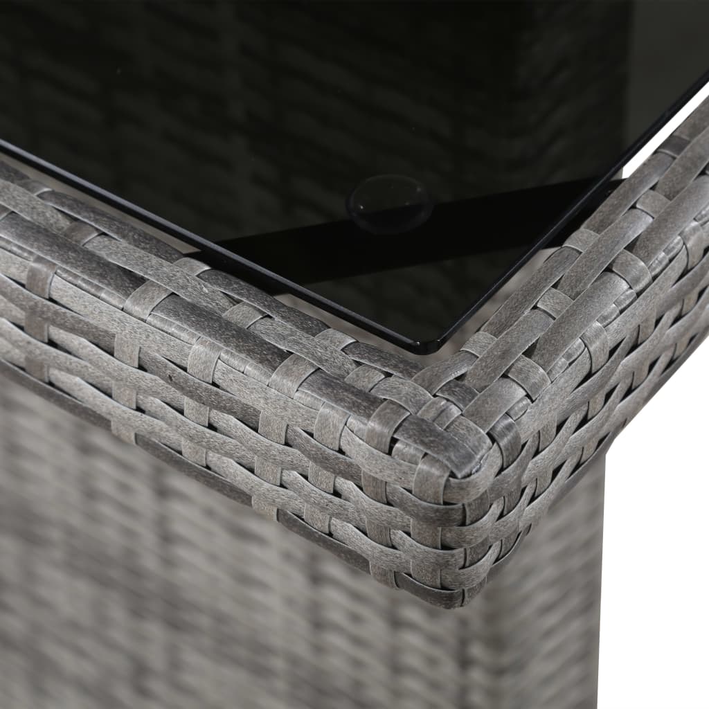 43941 vidaXL Garden Table 240x90x74 cm Poly Rattan and Glass