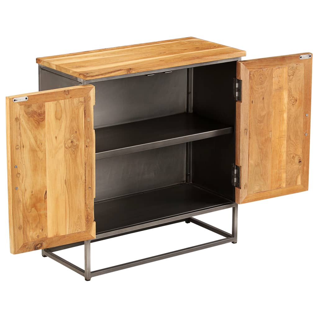 Sideboard Recycled Teak and Steel 65x30x70 cm