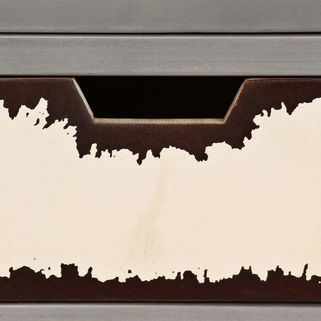 Sideboard Solid Mango Wood and Steel 65x33x76 cm