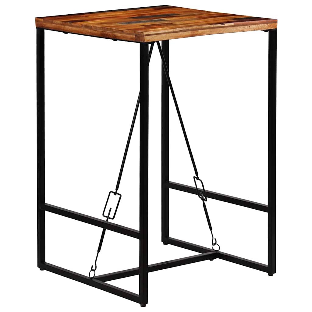 246286 vidaXL Bar Set 3 Pieces Solid Reclaimed Wood and Genuine Goat Leather