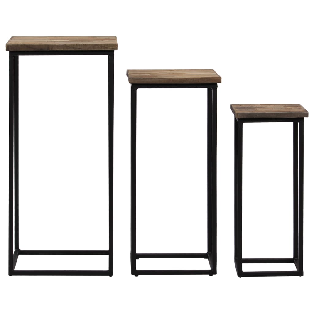 246088 vidaXL 3 Piece Plant Table Set Reclaimed Teak