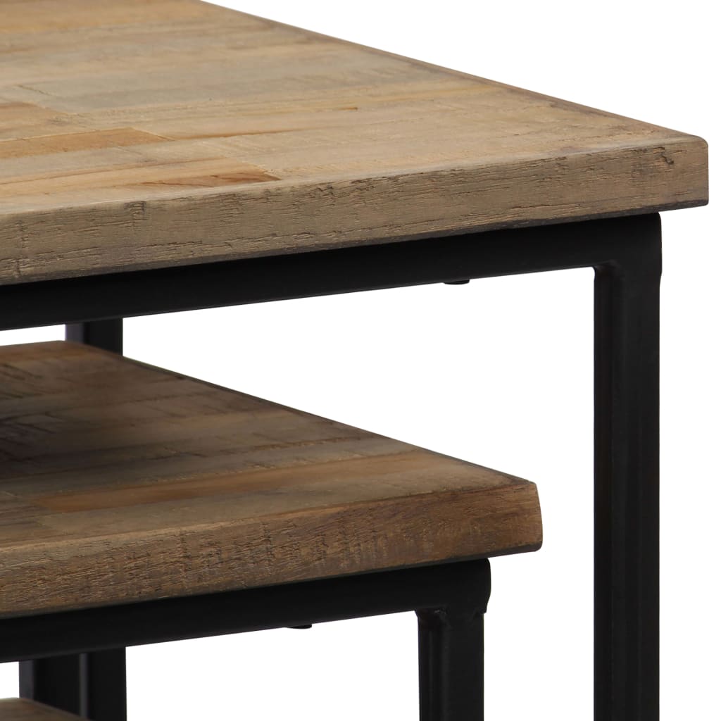 246088 vidaXL 3 Piece Plant Table Set Reclaimed Teak