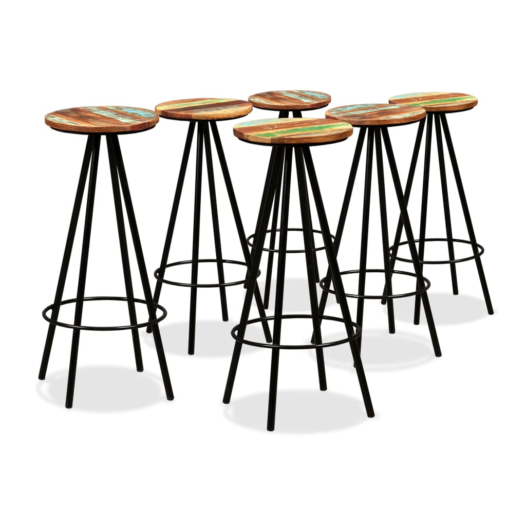 Bar Set 7 Pieces Solid Acacia and Reclaimed Wood