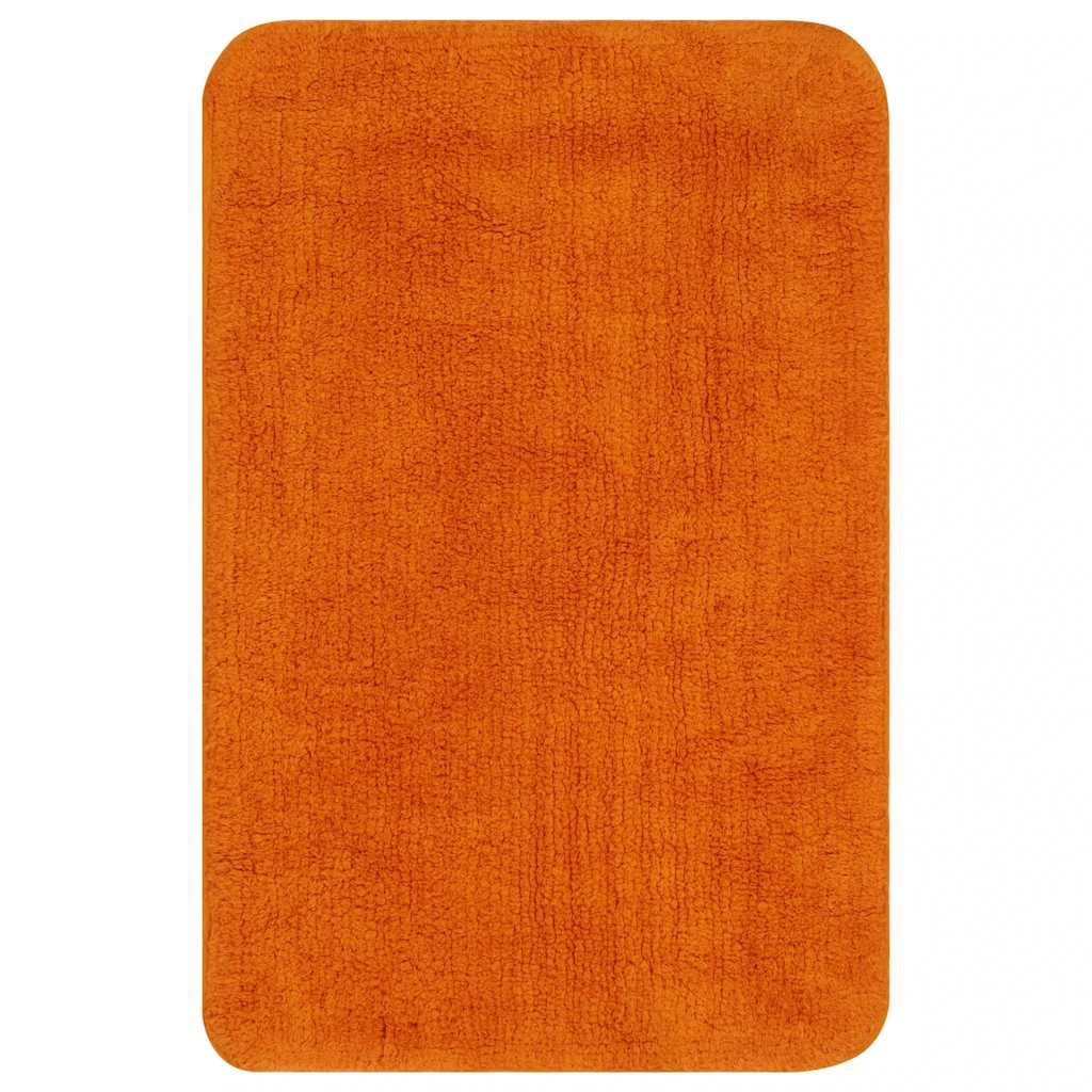 Bathroom Mat Set 3 Pieces Fabric Orange