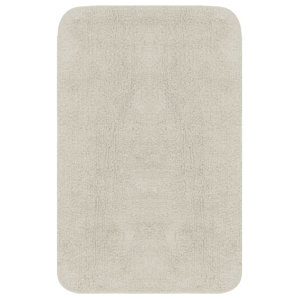 Bathroom Mat Set 2 Pieces Fabric White