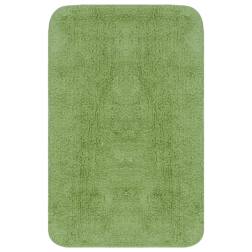 Bathroom Mat Set 2 Pieces Fabric Green