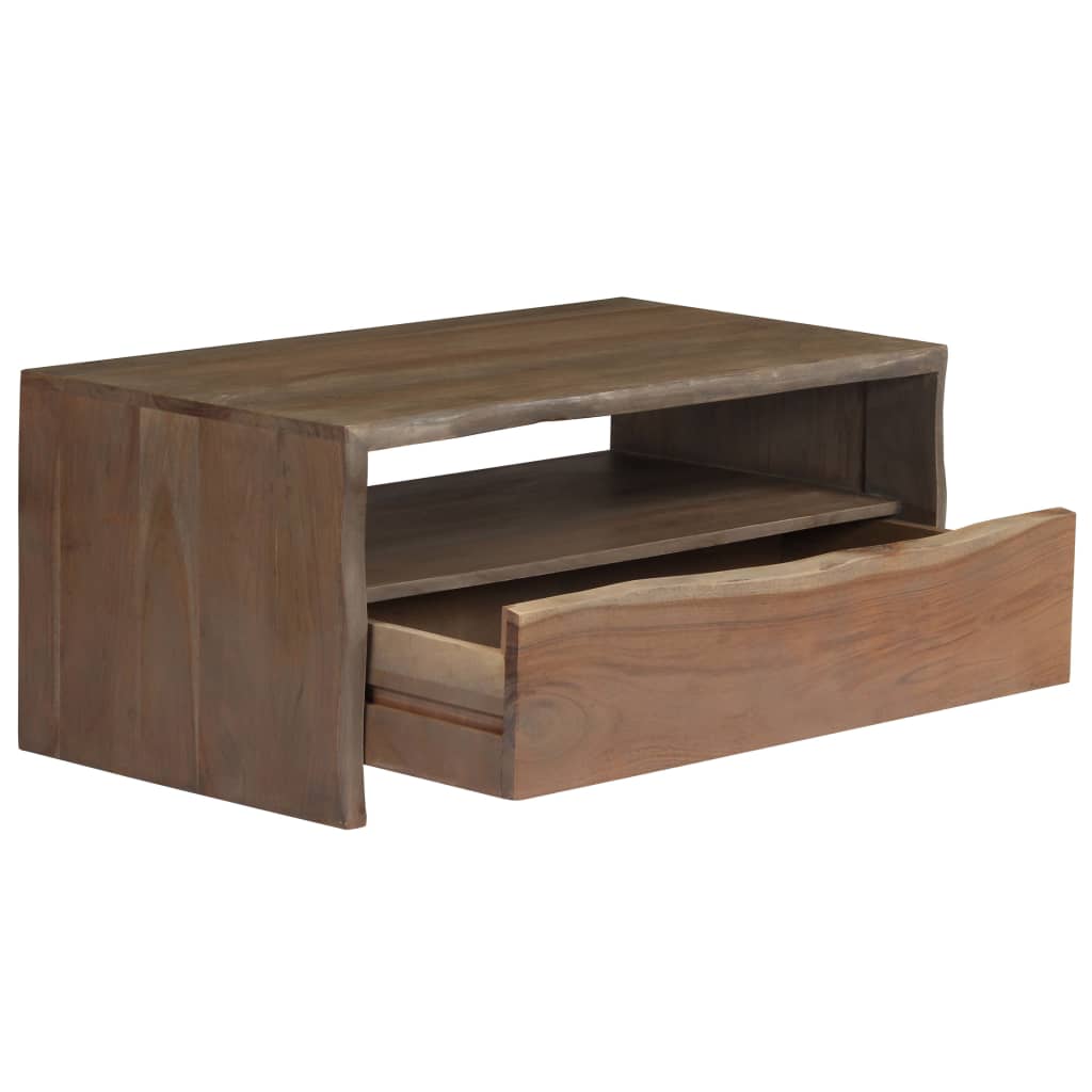 246127 vidaXL Coffee Table Solid Acacia Wood Live Edges 90x50x40 cm Grey