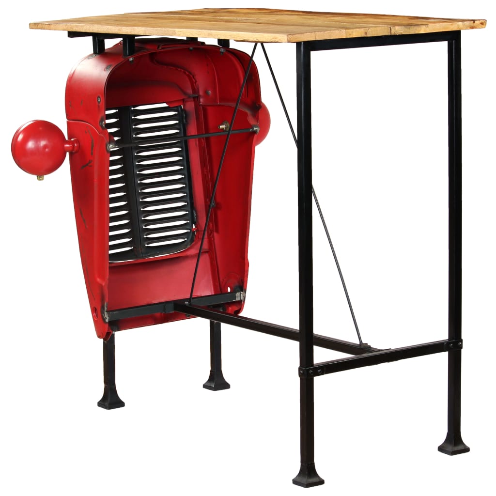 vidaXL Tractor Bar Table Solid Mango Wood Red 60x120x107 cm