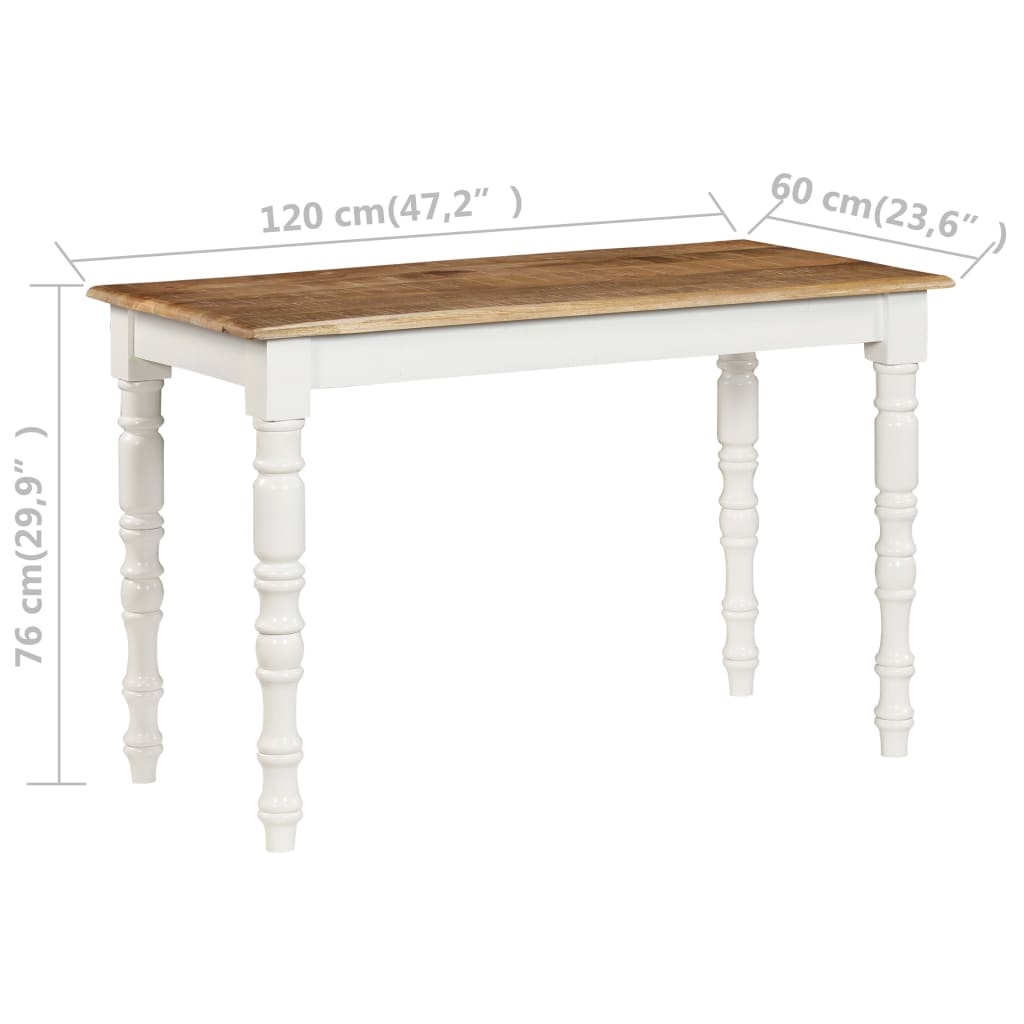 vidaXL Dining Table 120x60x76 cm Solid Mango Wood