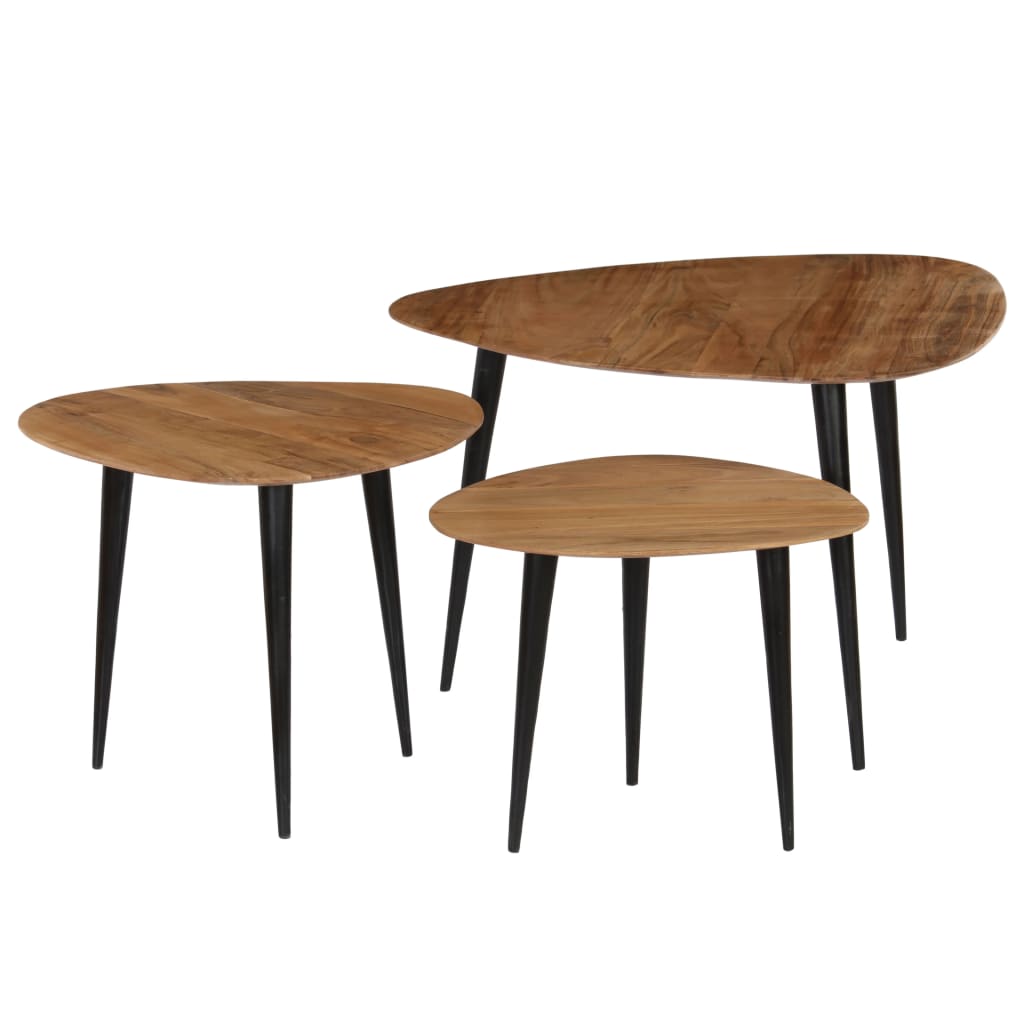 246062 vidaXL Coffee Table Set 3 Pieces Solid Acacia Wood