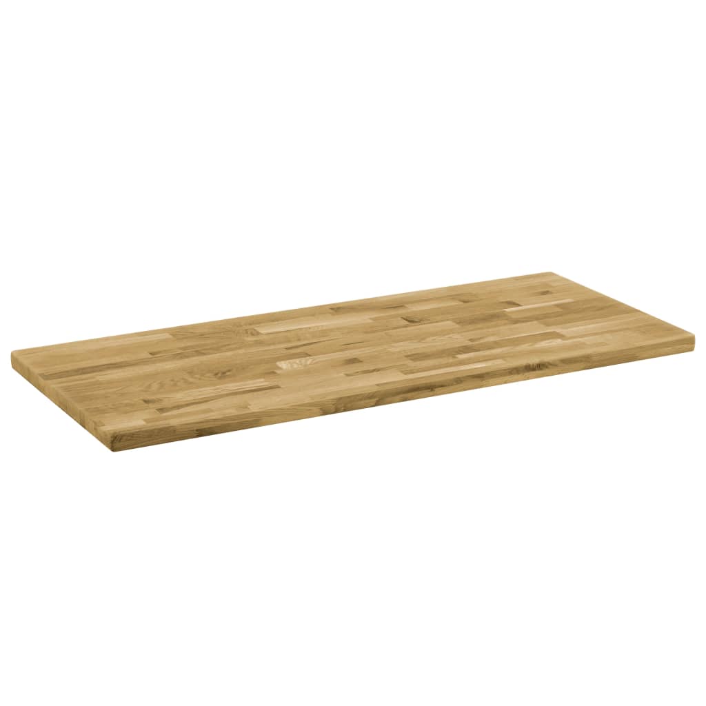 vidaXL Table Top Solid Oak Wood Rectangular 44 mm 100x60 cm