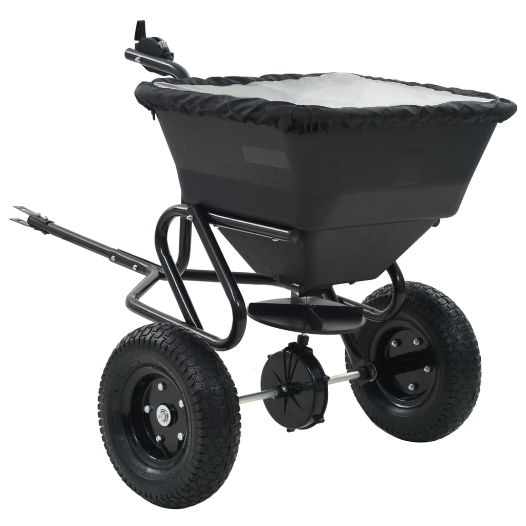 142967 vidaXL Tow Behind Salt Spreader PVC and Steel 125x74x79 cm 45 L