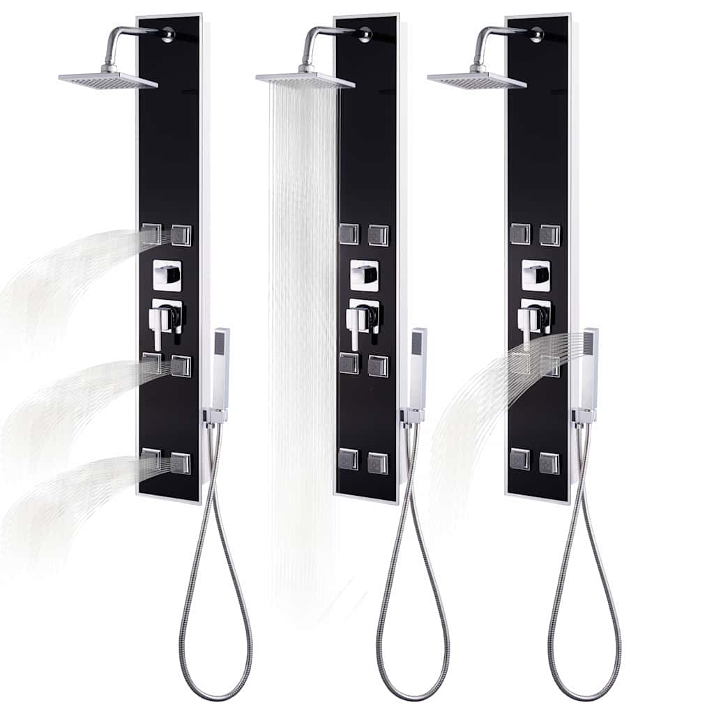 142991 vidaXL Shower Panel Unit Glass 18x42,1x120 cm Black