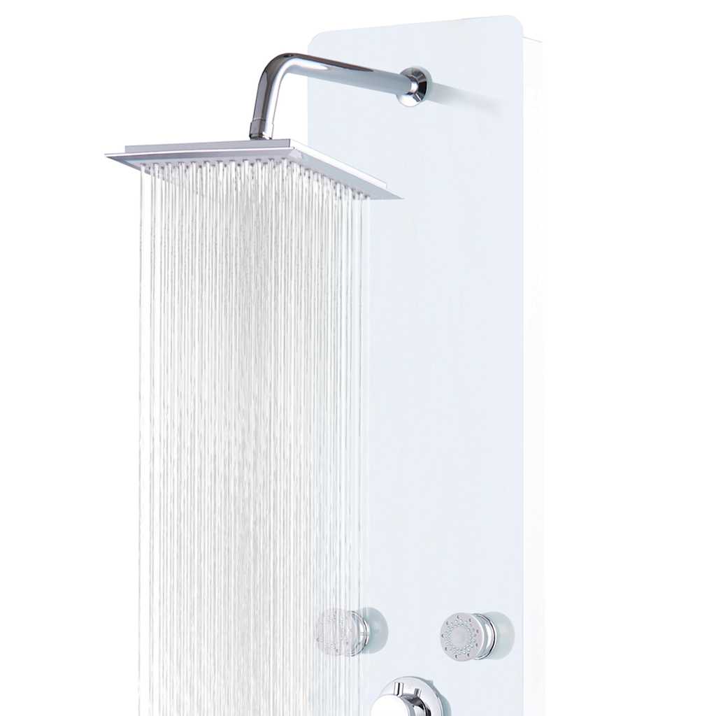 142992 vidaXL Shower Panel Unit Glass 25x44,6x130 cm White