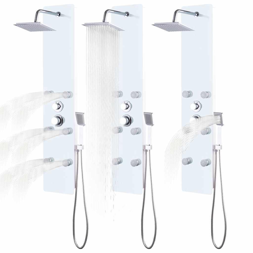 142992 vidaXL Shower Panel Unit Glass 25x44,6x130 cm White