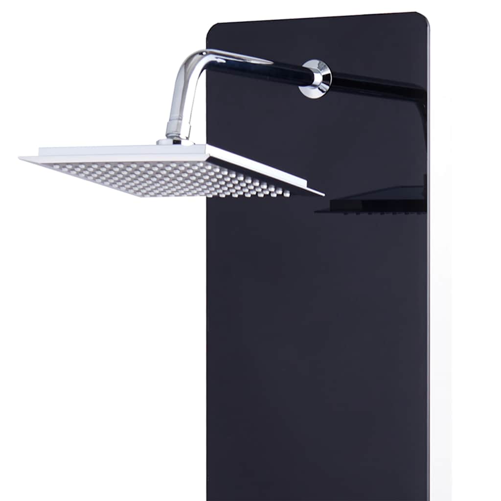 Shower Panel Unit Glass 25x44,6x130 cm Black