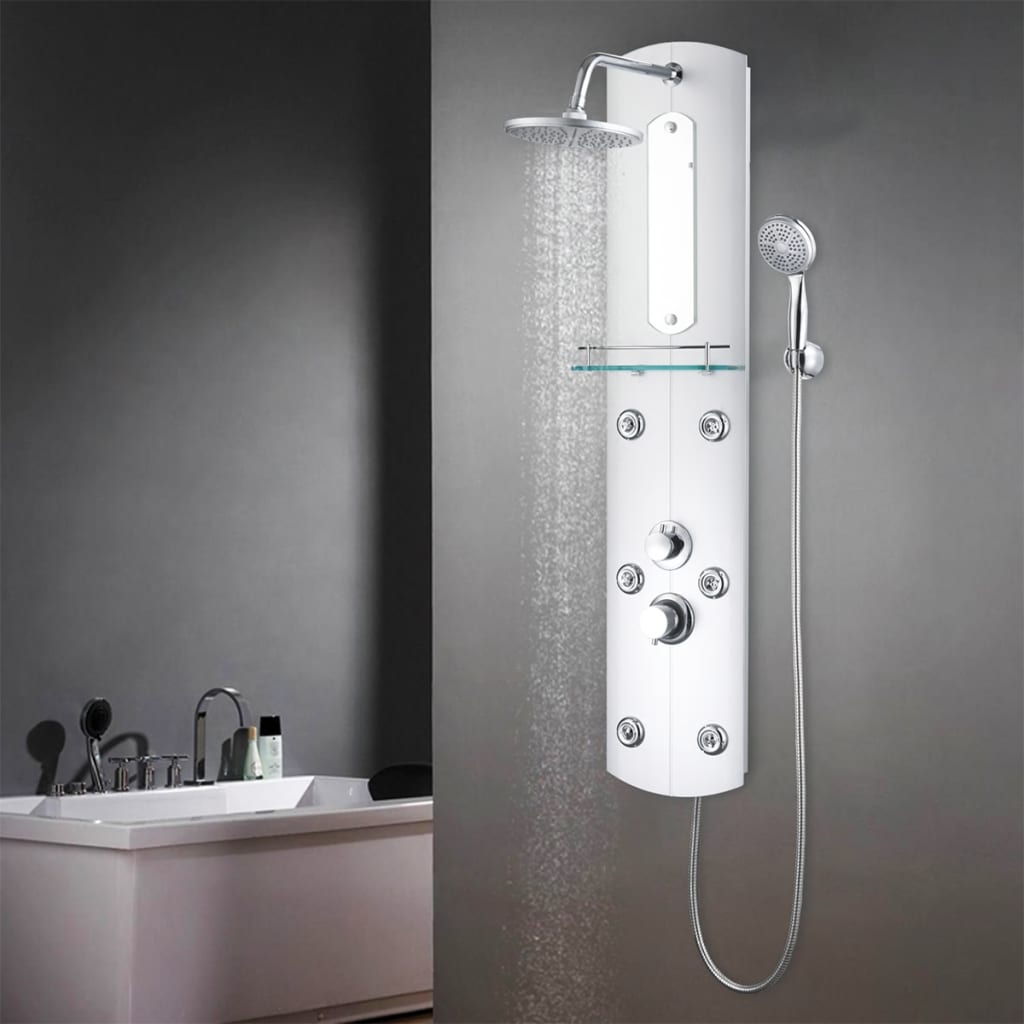 142994 vidaXL Shower Panel Unit 25x43x120 cm Silver