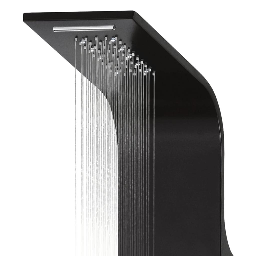 vidaXL Shower Panel Unit Aluminium 20x44x130 cm Black