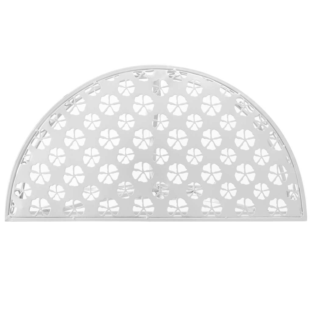 245929 vidaXL Side Table Vintage Style Half Round Metal 72x36x74 cm Silver