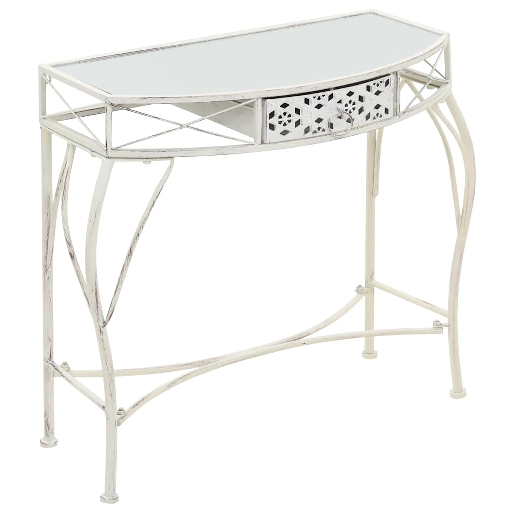 Side Table French Style Metal 82x39x76 cm White