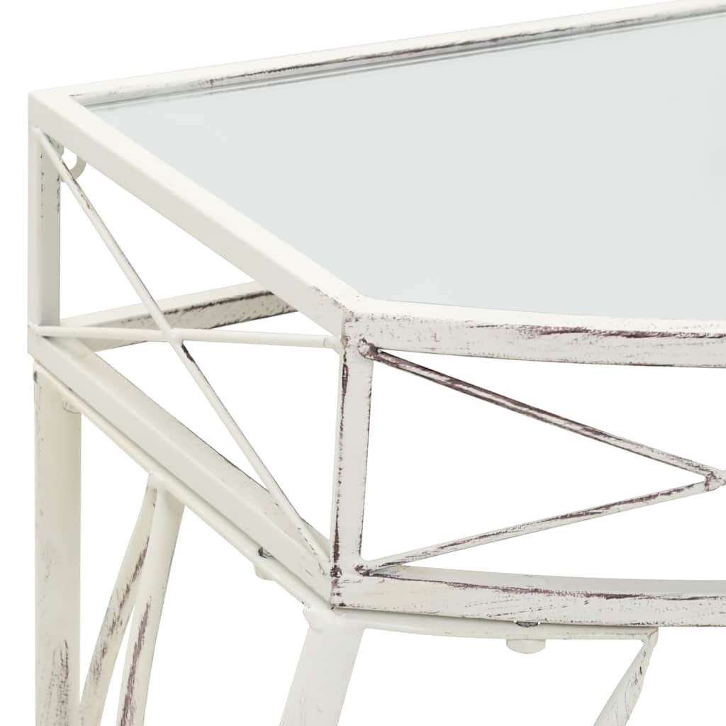 Side Table French Style Metal 82x39x76 cm White
