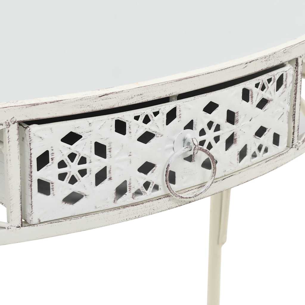 Side Table French Style Metal 82x39x76 cm White