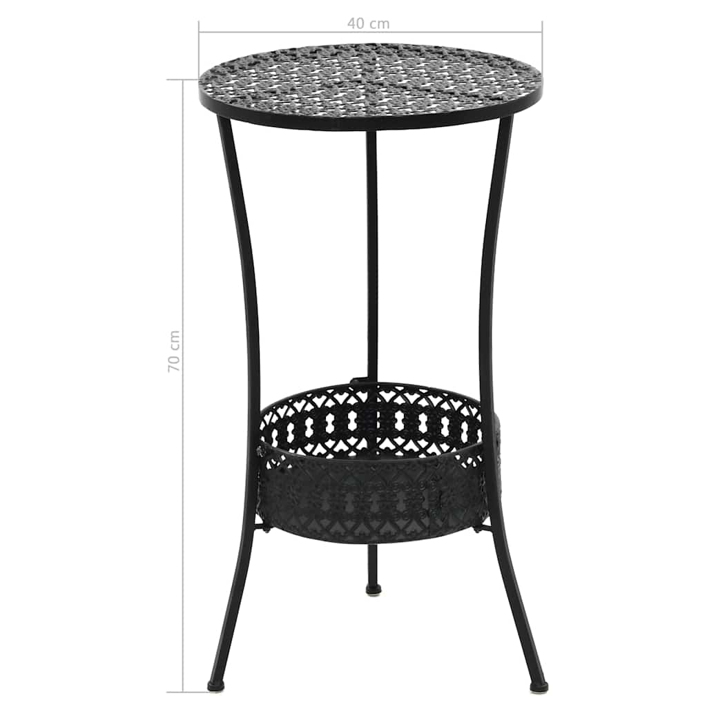 245939 vidaXL Bistro Table Black 40x70 cm Metal