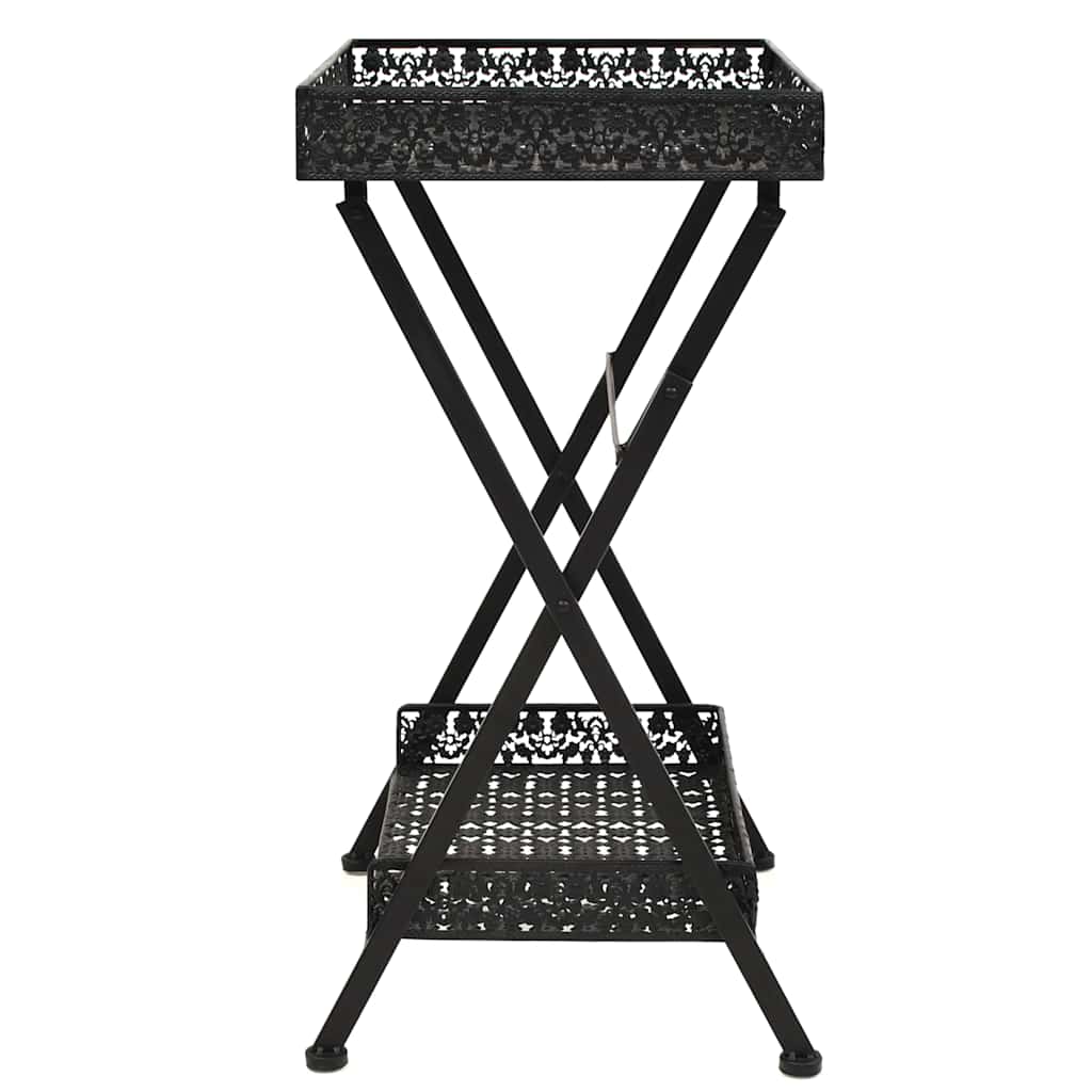 245941 vidaXL Folding Tea Table Vintage Style Metal 58x35x72 cm Black