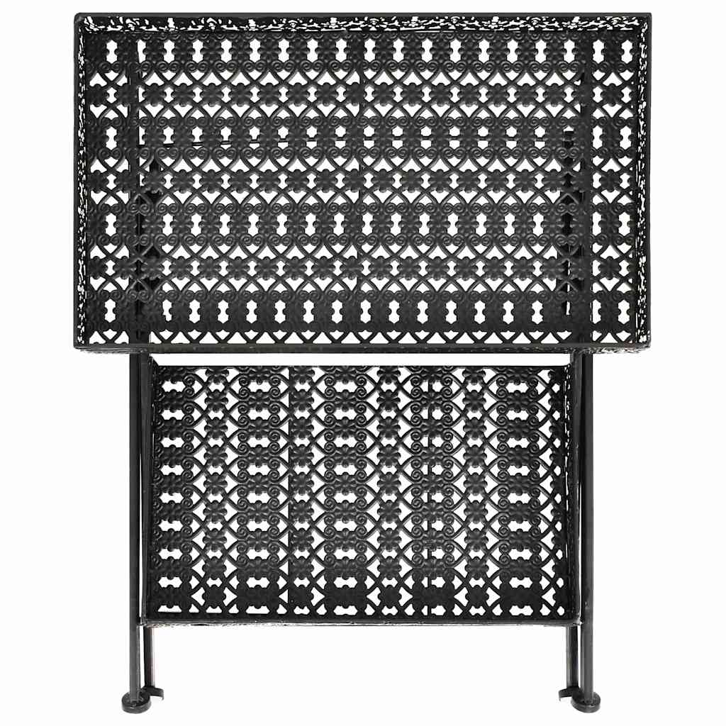 245941 vidaXL Folding Tea Table Vintage Style Metal 58x35x72 cm Black
