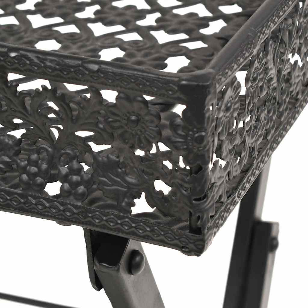 245941 vidaXL Folding Tea Table Vintage Style Metal 58x35x72 cm Black