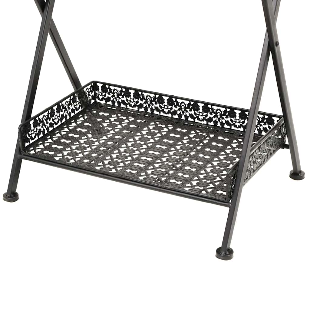 245941 vidaXL Folding Tea Table Vintage Style Metal 58x35x72 cm Black