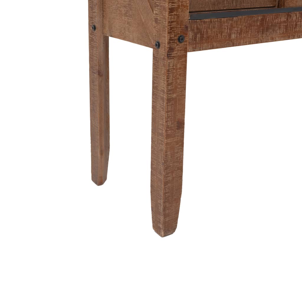 246121 vidaXL Console Table Solid Fir Wood 131x35,5x75 cm Brown