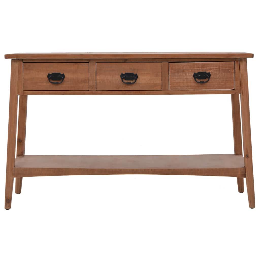 246122 vidaXL Console Table Solid Fir Wood 126x40x77,5 cm Brown